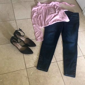 WHBM Skinny Jeans With Button Detail